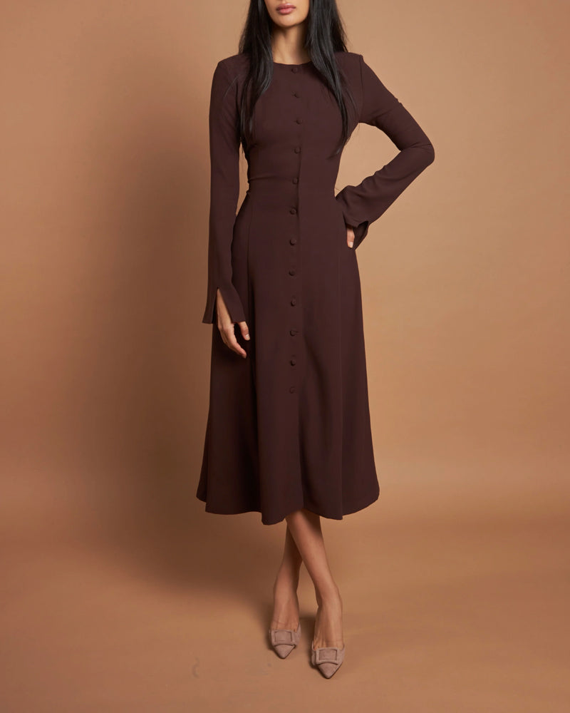 Elegant Solid Color Dress
