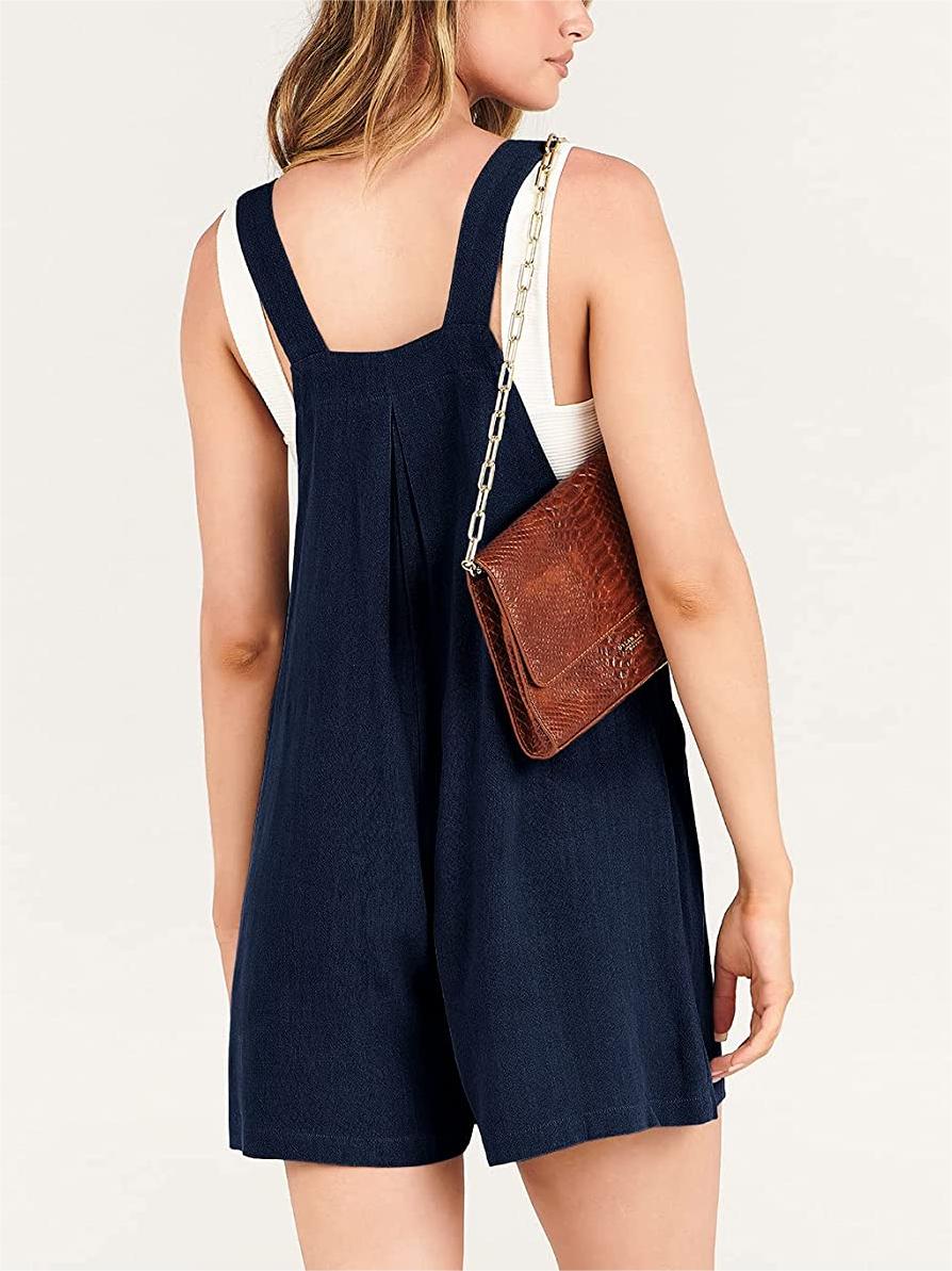 Casual Adjustable Strap Loose Bib Rompers