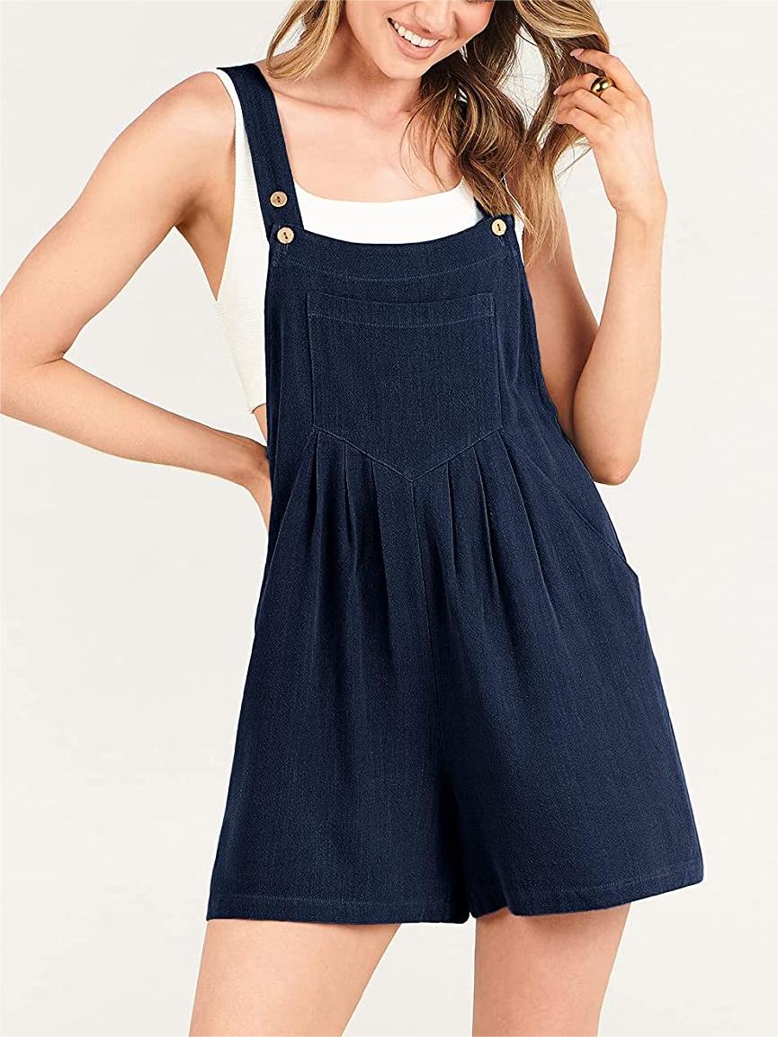 Casual Adjustable Strap Loose Bib Rompers