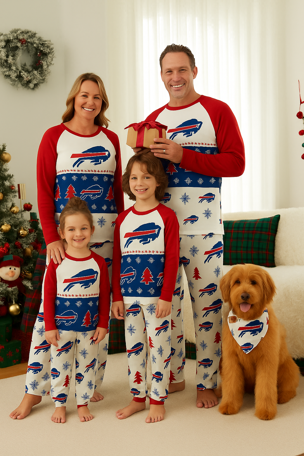 2026 Buffalo Bills Family Holiday Pajamas Set