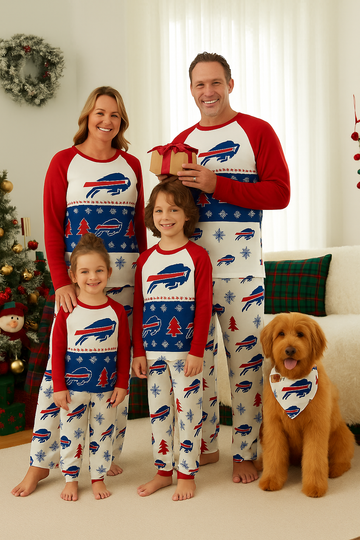 2026 Buffalo Bills Family Holiday Pajamas Set