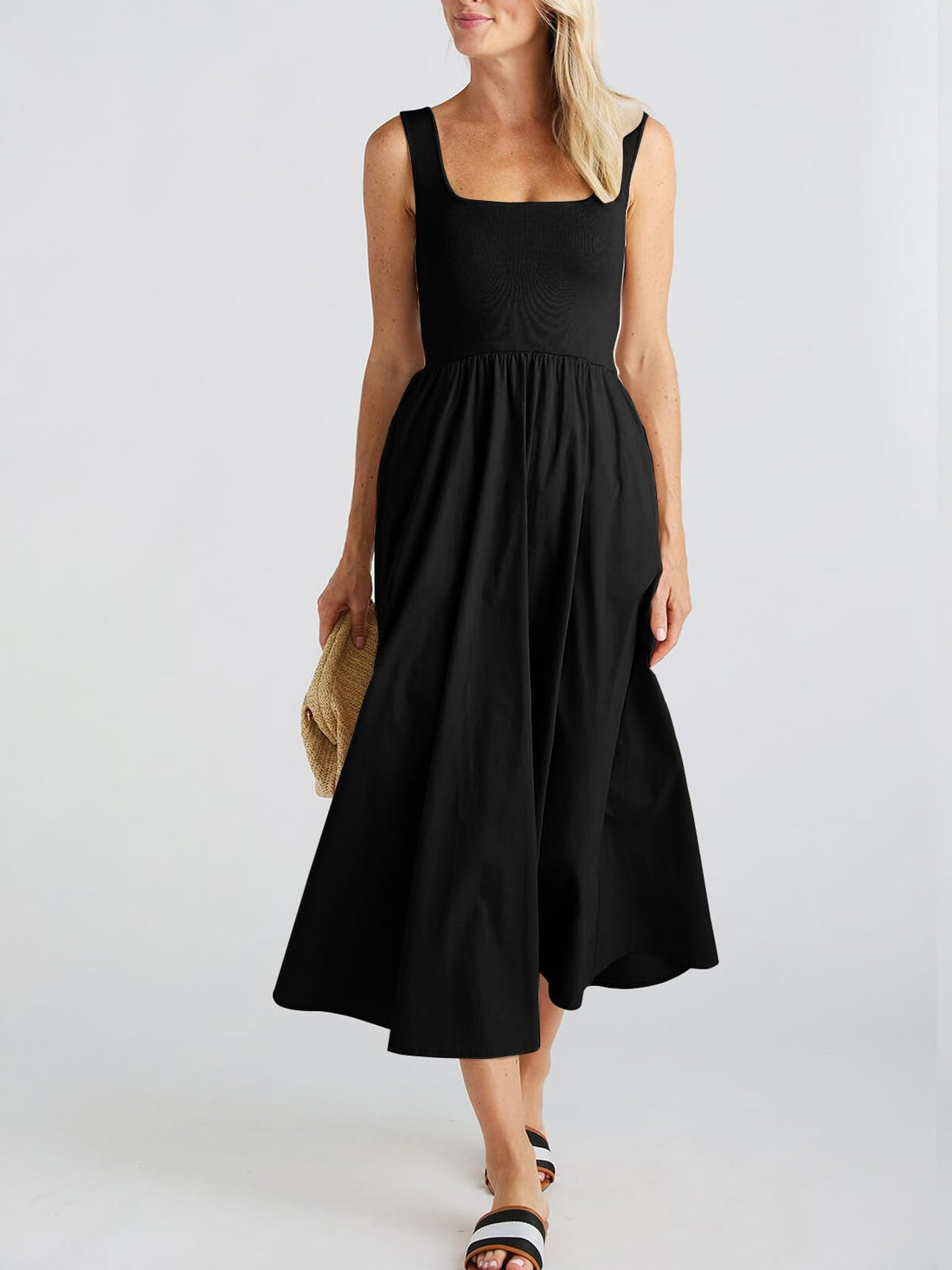 Women's Summer Sleeveless Casual Loose Tank Long Dresses