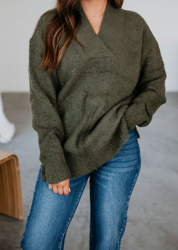 Fall Trend V-neck Casual Loose Knitted Sweater
