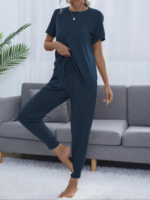 2 Piece Wear T-shirt&Cropped Pocket Drawstring Pant