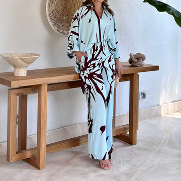 Printed Zebra Striped Top and Trousers Set