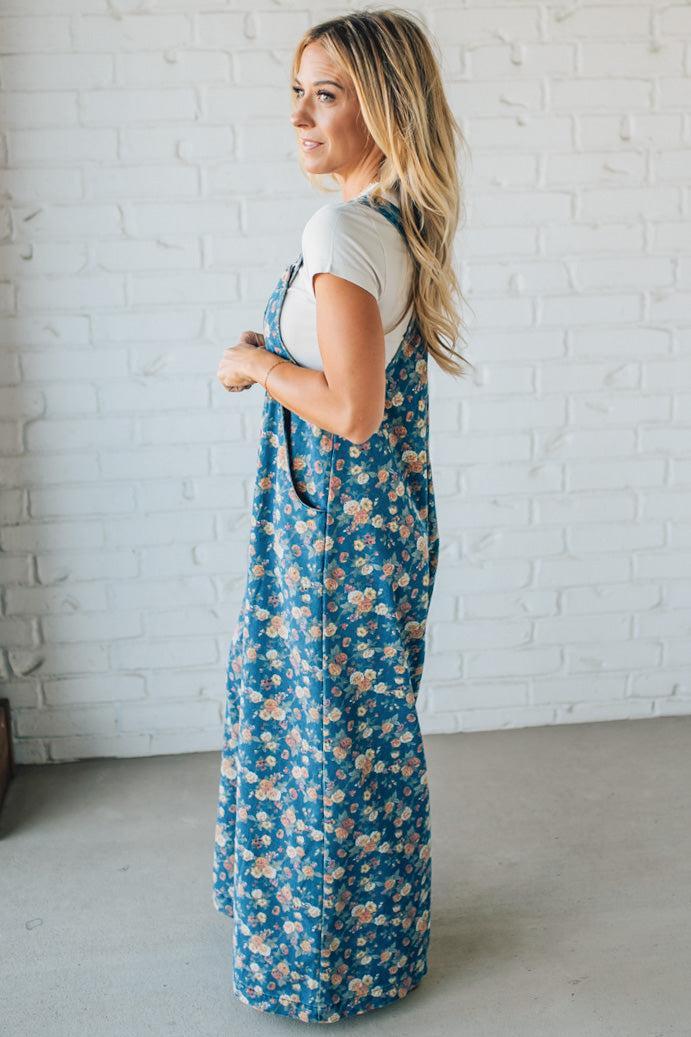 Vintage Rose Denim Overalls