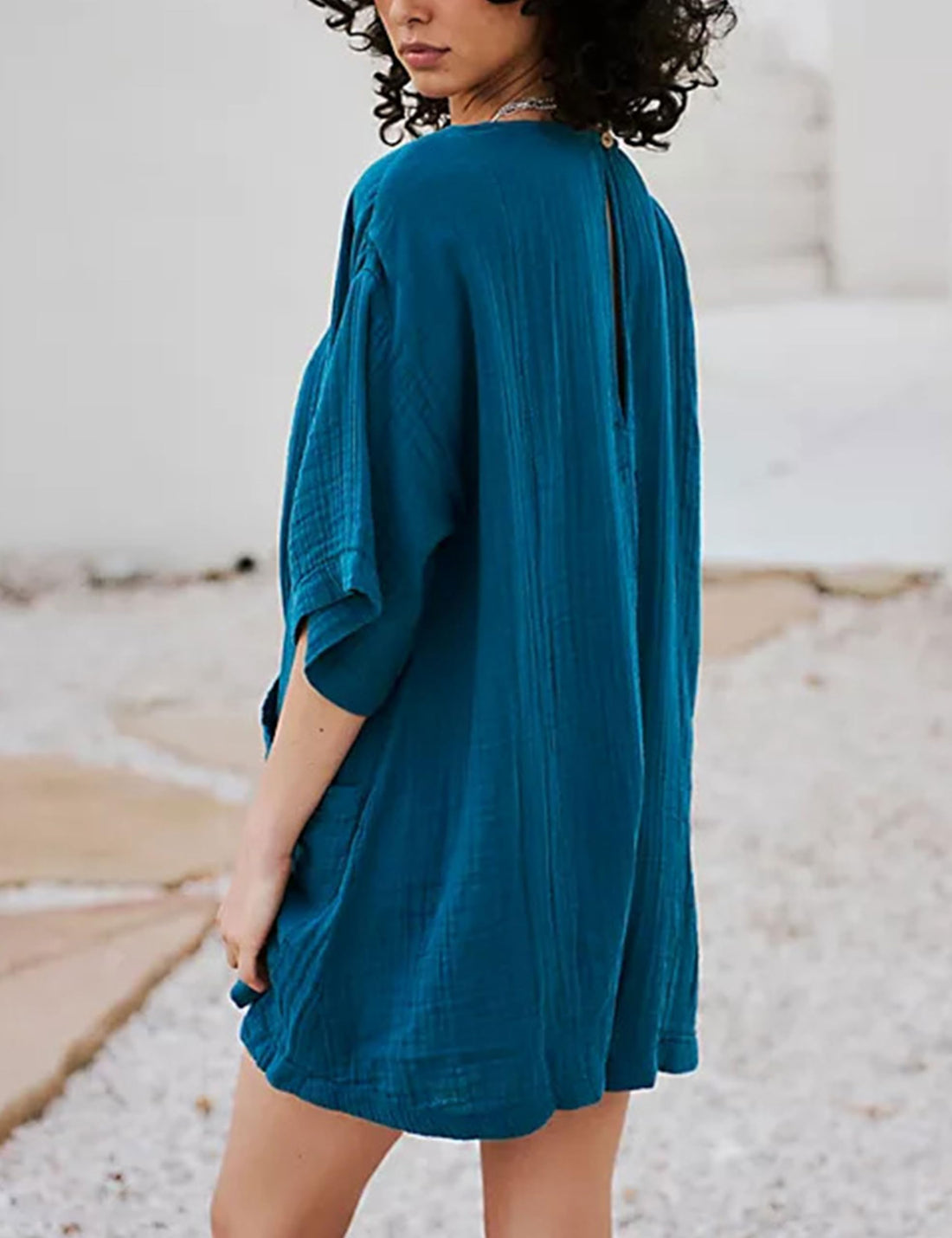 Women's Casual V Neck Romper Dress