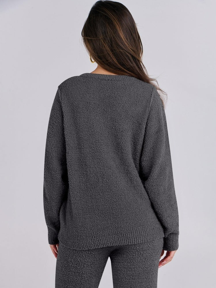Fuzzy Fleece Lounge Sets 2 Piece Outfits