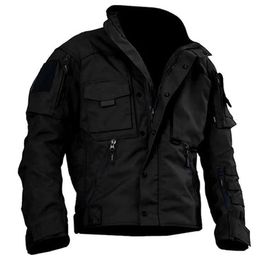 Men’s Windproof Tactical Cargo Jacket with Multiple Pockets for Outdoor Sports