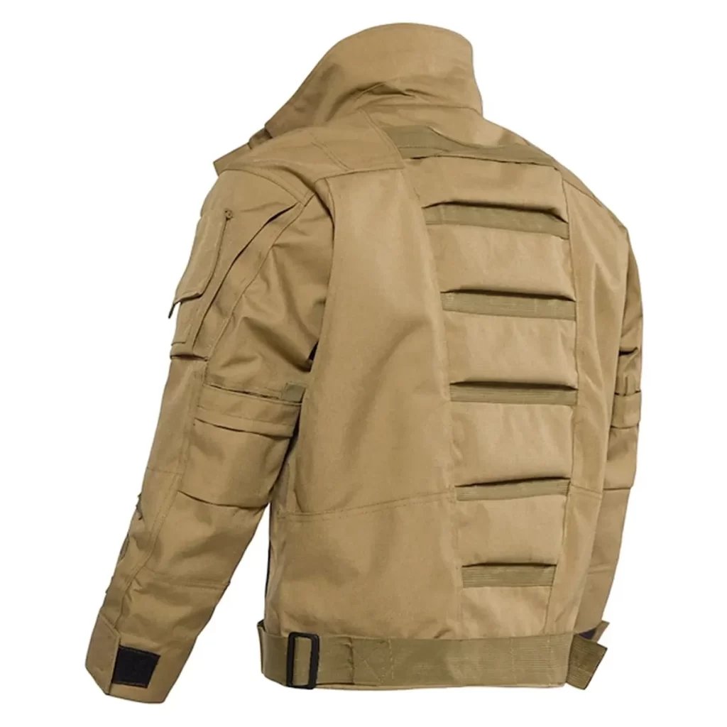 Men’s Windproof Tactical Cargo Jacket with Multiple Pockets for Outdoor Sports