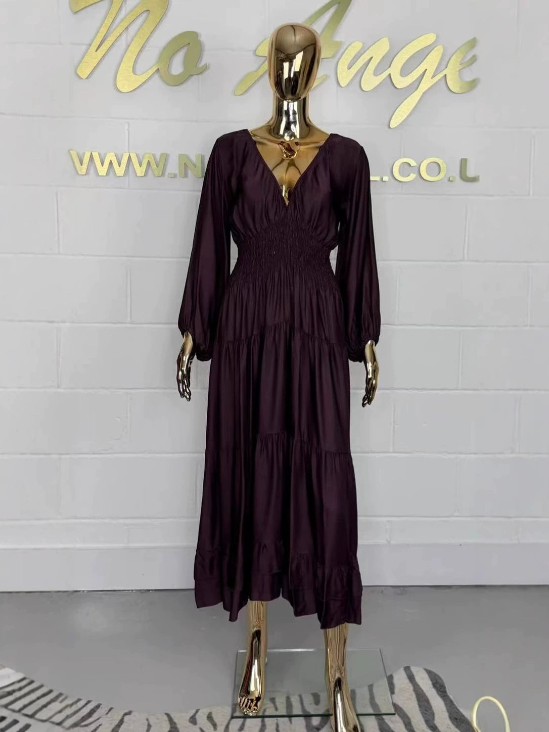 V-Neck Satin Dress