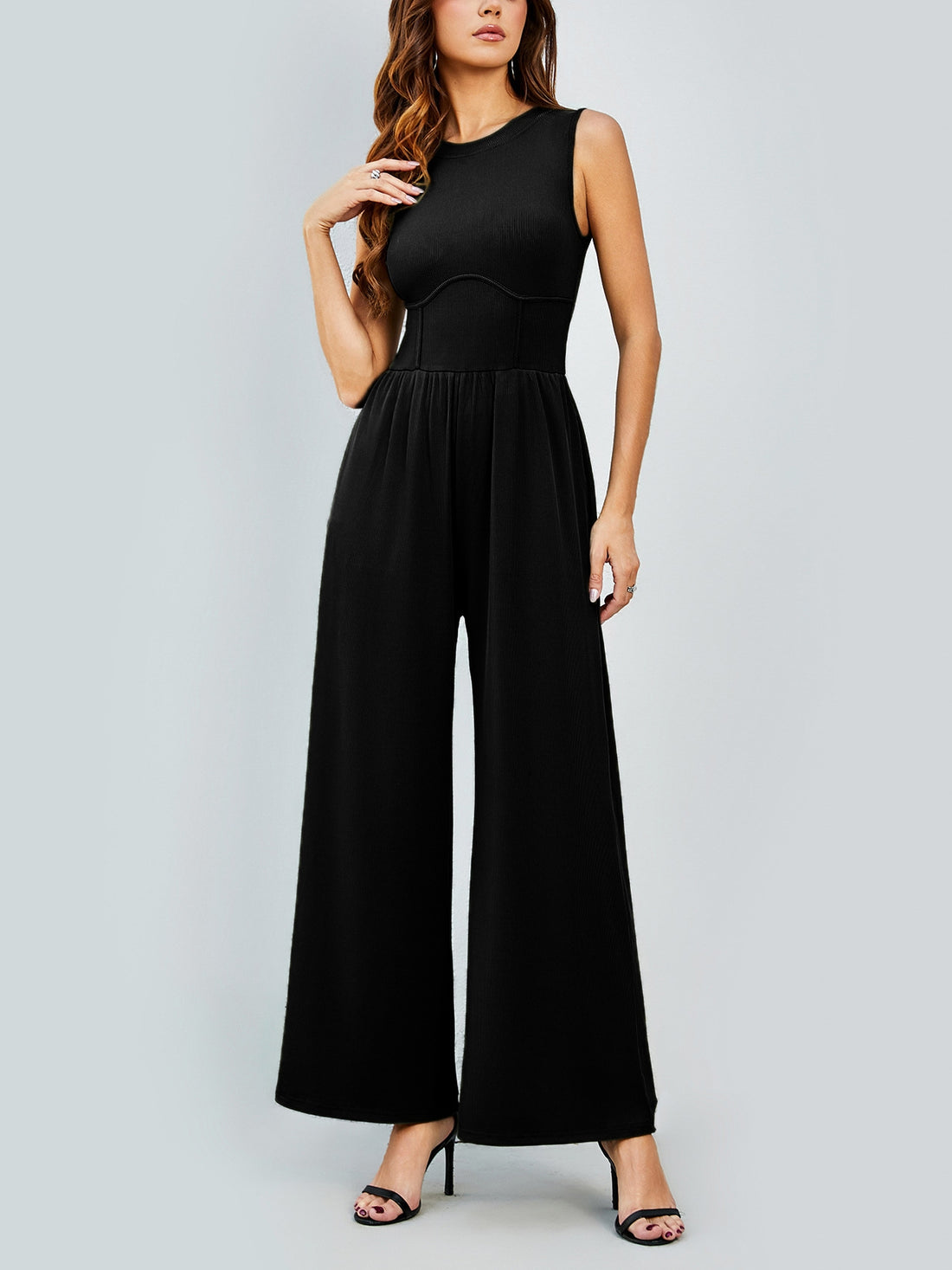 Women's Sleeveless Tank Top Casual Jumpsuit