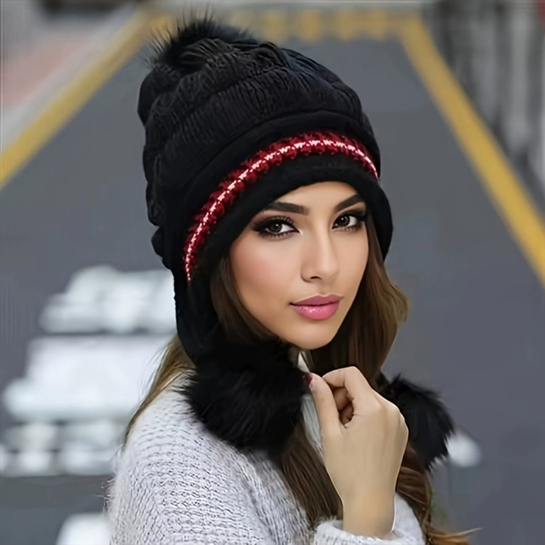 Women’s Fur & Fleece-Lined Earflap Beanie