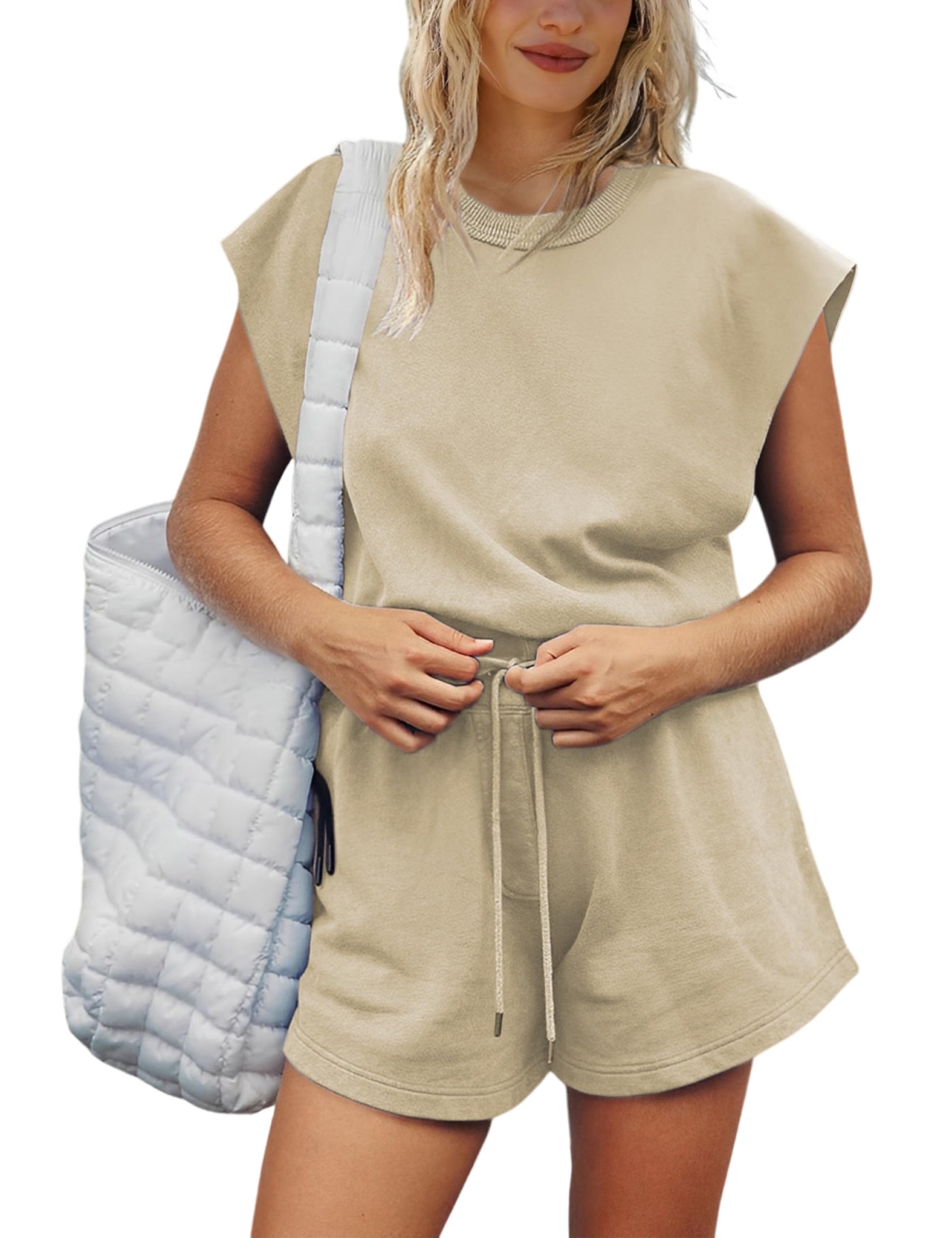 Womens Active Romper Casual Sleeveless Shortsie One Piece