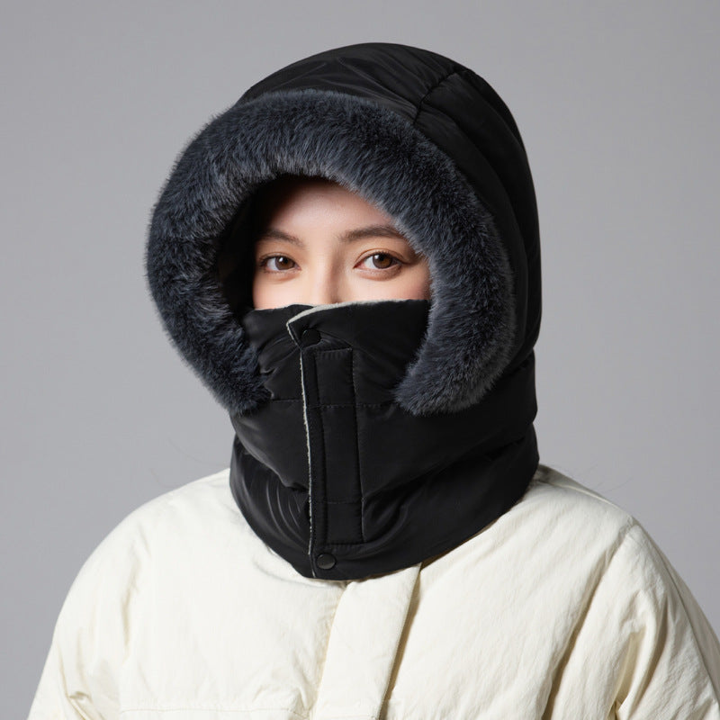 Solid Color Hooded Scarf