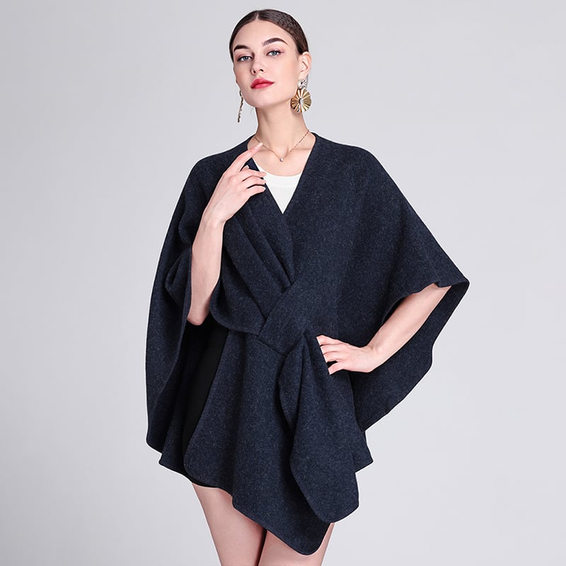 Women’s Solid Color Cashmere Cape Shawl