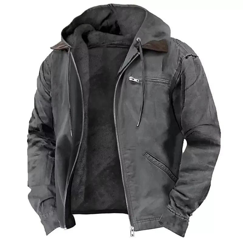 Men’s Heavyweight Hooded Workwear Jacket – Warm, Durable, and Relaxed Fit for Fall & Winter