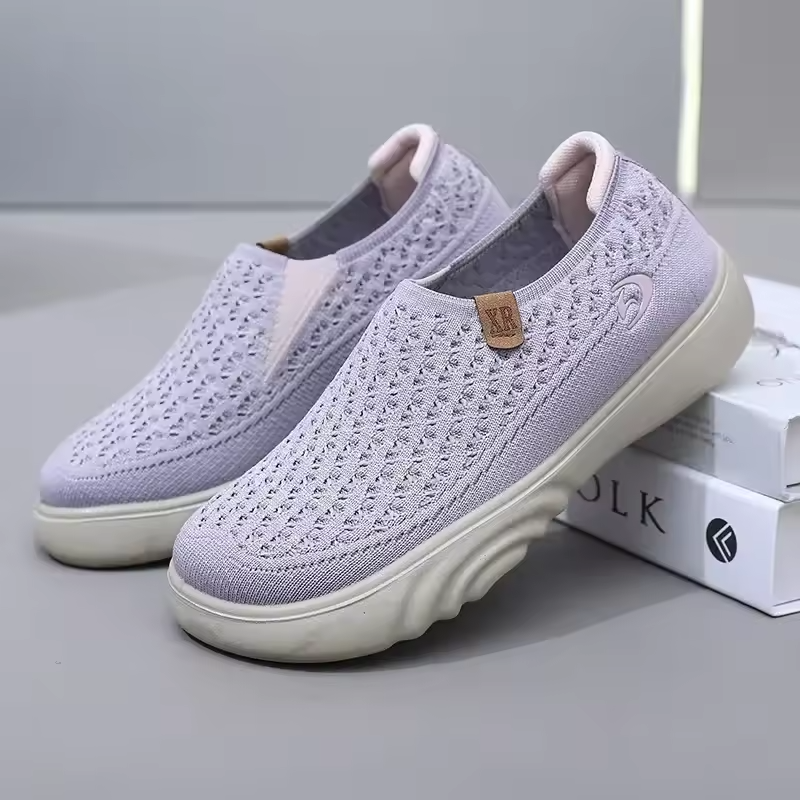 Women’s Non-Slip Breathable Walking Sneakers – Soft, Thick Sole Loafers