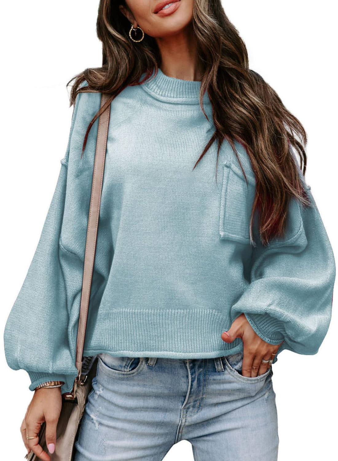 Women's Lantern Long Sleeve Sweater Casual  Knitwear Tops