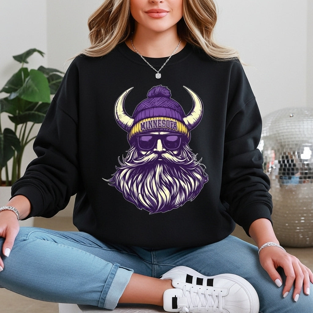 Funny Vintage Minnesota Vikings Football Fan Mascot Sweatshirt