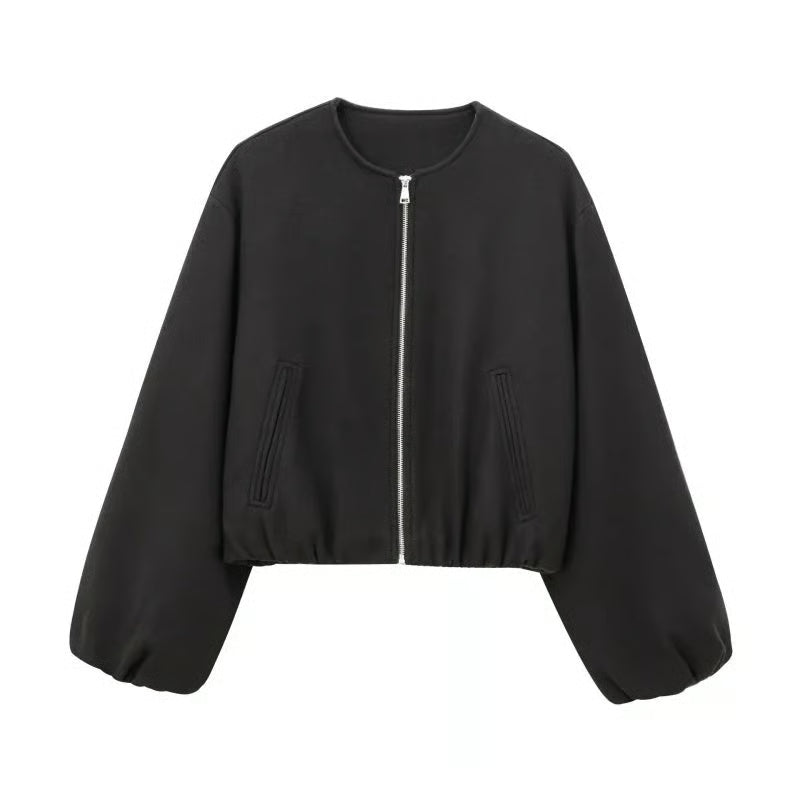 Women’s Casual Zip Up Crop Jacket