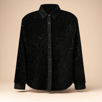 Women’s Sequin Sparkly Long Sleeve Party Blouse Elegant Top