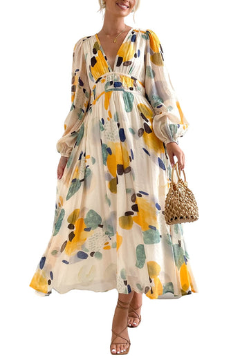 Women's Boho Floral Maxi Dress Casual Long Dress