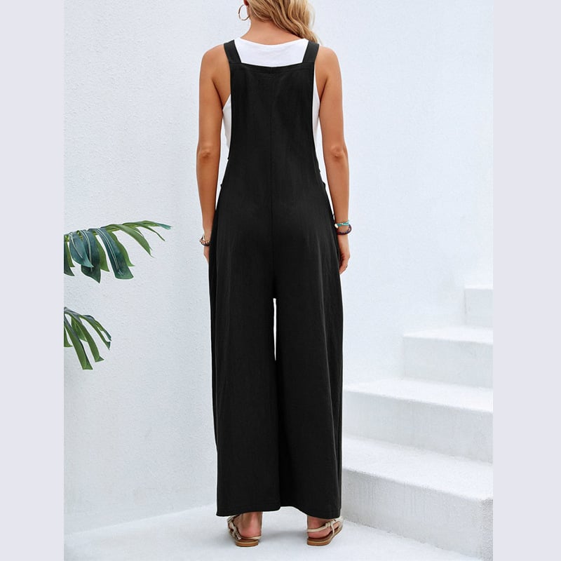 Solid Color Casual Strap Pants