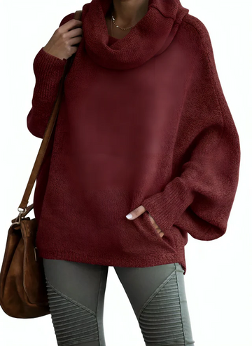 Women's Lantern Long Sleeve Knitted Casual Turtleneck Sweater
