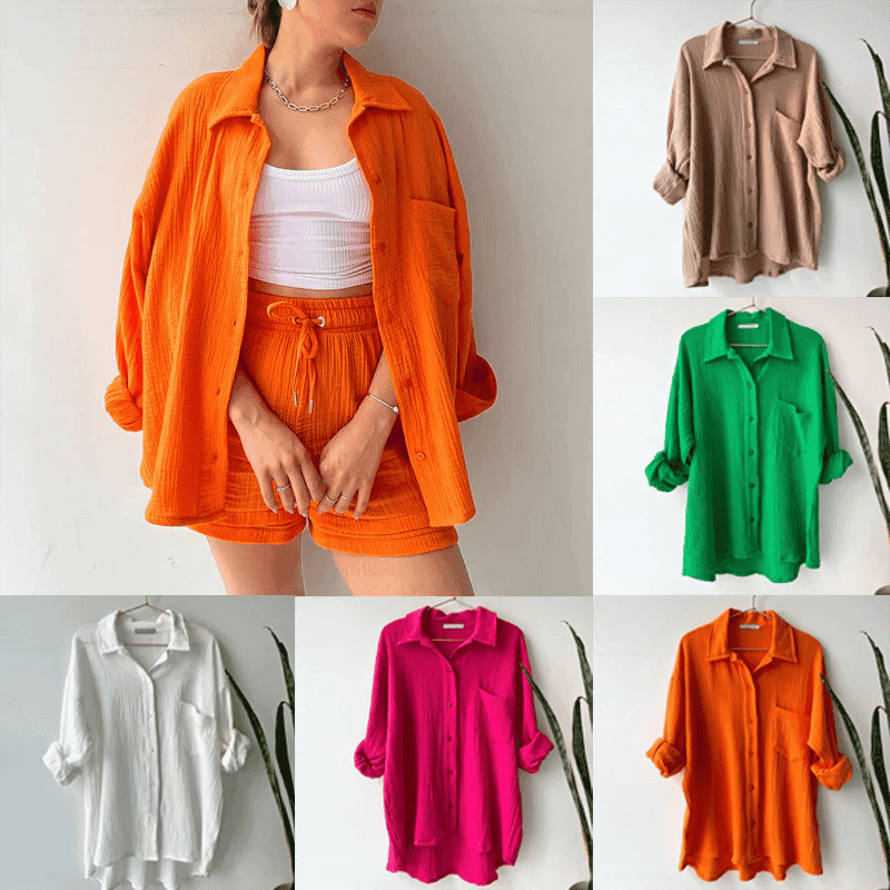 Two-Piece Long-Sleeved Shirt Women's Casual Suit