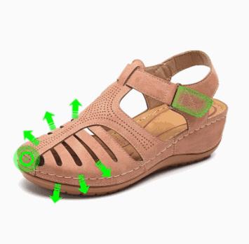 Women Comfy Hook Loop Wedges Walking Sandal Shoes