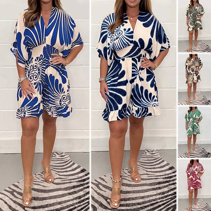 Fashion Casual Printed Romper (Extra Size)