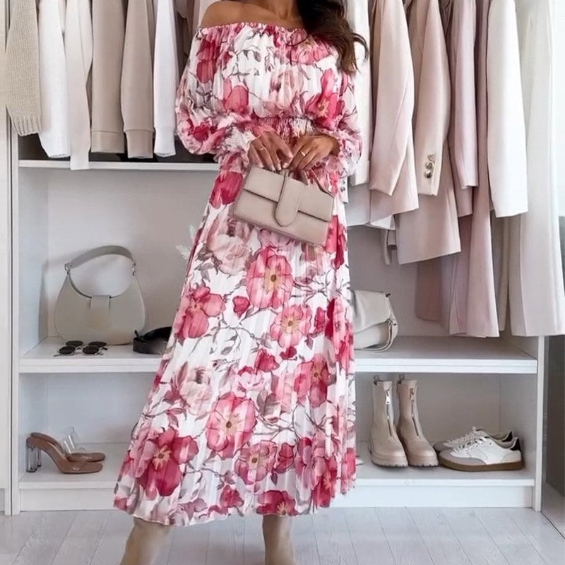 Floral Off-Shoulder Top And Two-Piece Set With Maxi Skirt