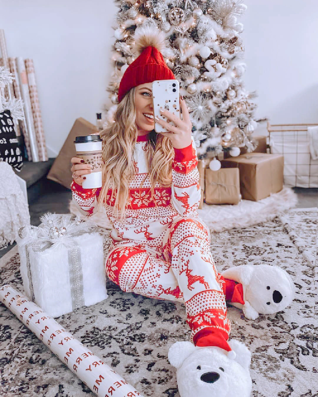 Red Elk Family Pajamas 2-piece Set
