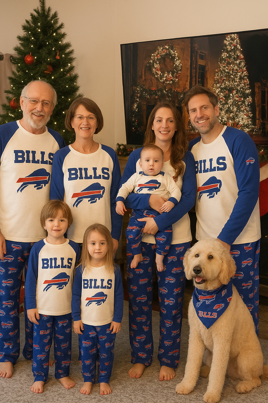 2026 Buffalo Bills Family Holiday Pajamas Set