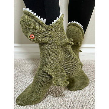 3D Knitted Crocodile Socks