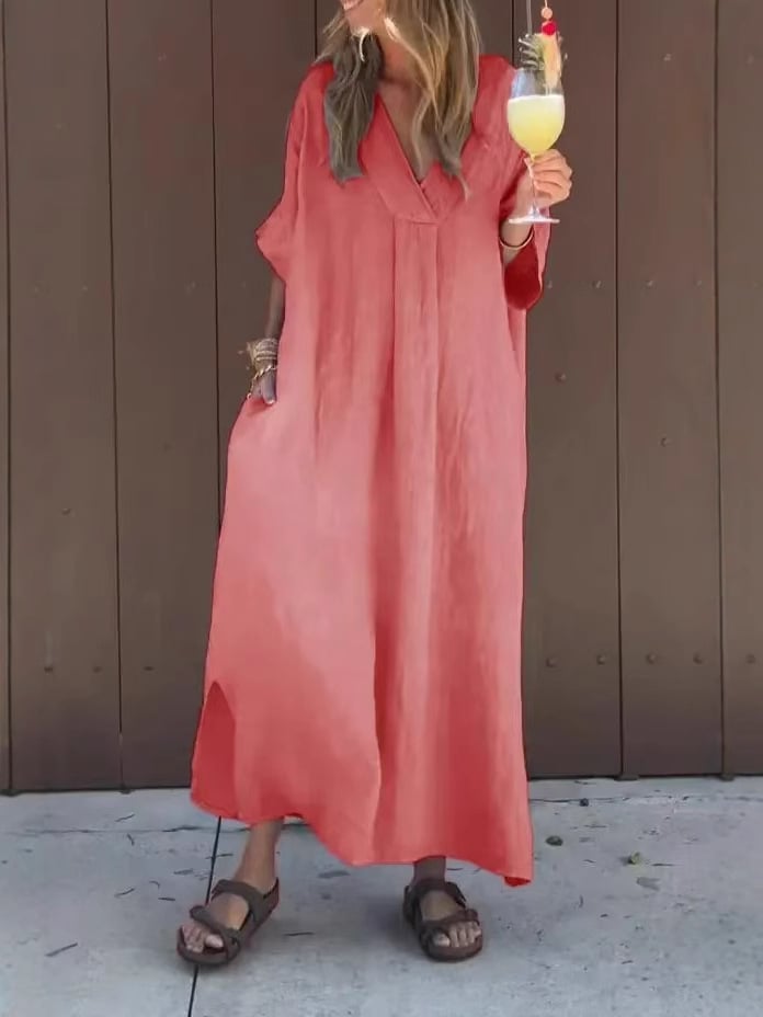 Chic V-Neck Casual Dress for Women