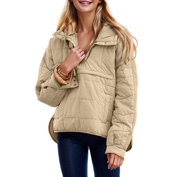 🔥Hot Sale  Promotion 49% OFF -Women's Oversized Hooded Puffer Jacket Quilted Lightweight Winter Warm Pullover Padded Hoodies Coat