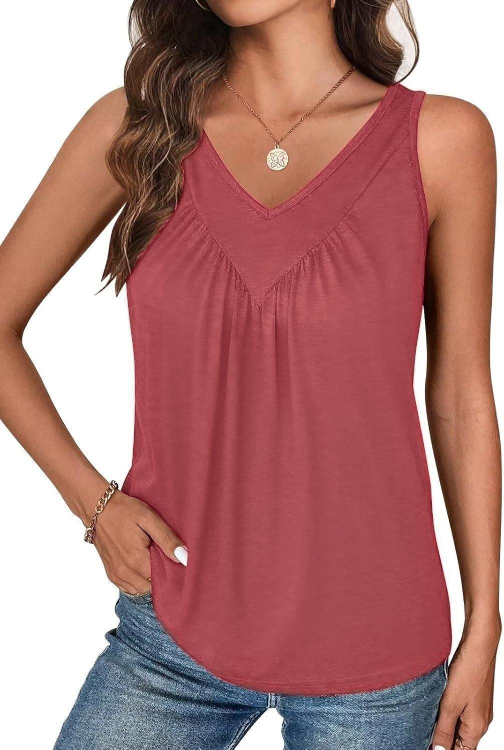 Women’s V-Neck Sleeveless Tank Top – Effortless Comfort & Chic Style!