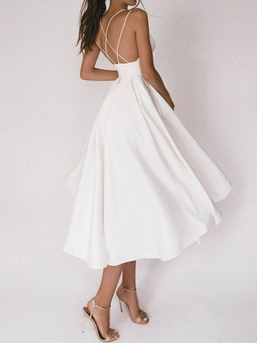 Elegant Strappy V-neck Dress