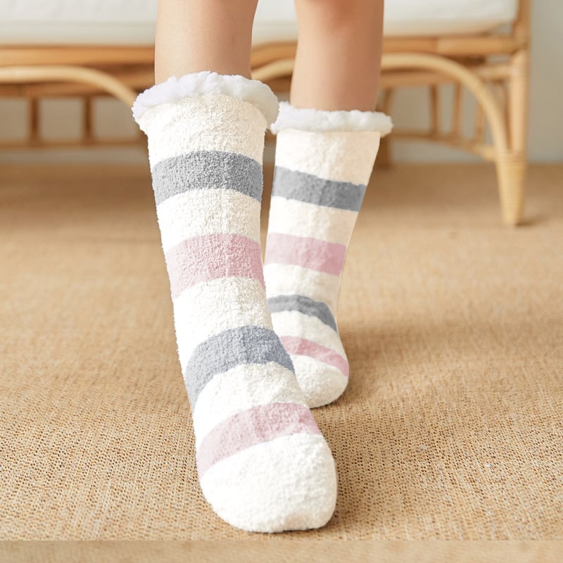 Stripes Ultra-thick Slipper Home Socks