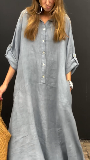 Summer Cotton and Linen blend Maxi Dress