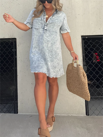 Womens Distressed Denim Dress