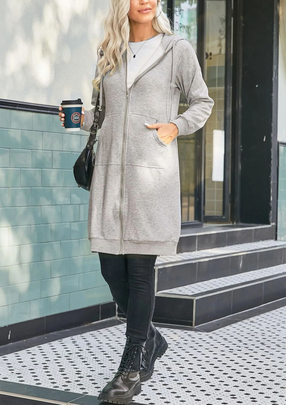 Women's Casual Zip up Fleece Long Hoodie Jacket
