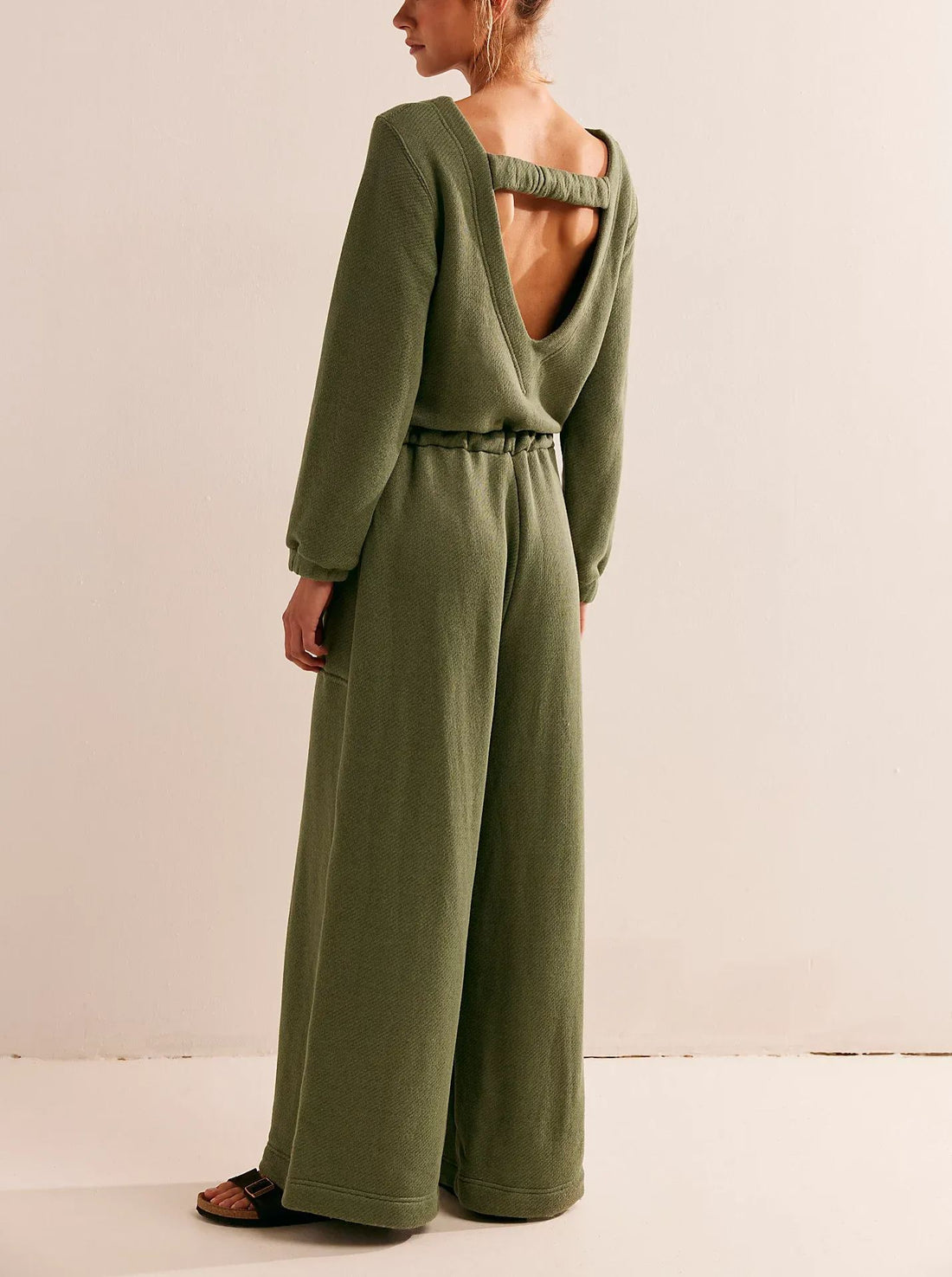 Women's Long Sleeve Casual Jumpsuits With Pocket