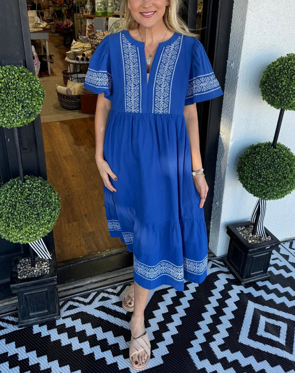 2025 V-Neck layered Boho Maxi Dress With Pockets