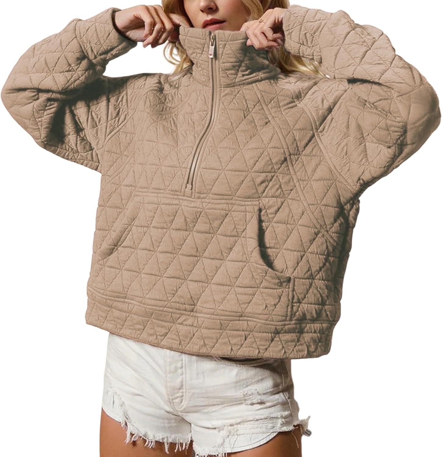 Women's Half-Zip Quilted Jacket Pullover