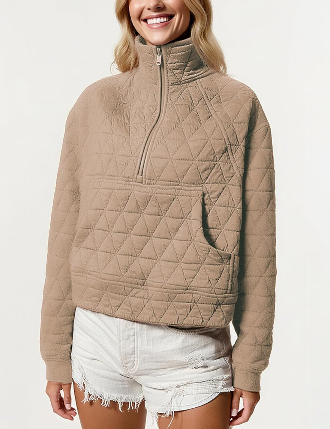 Women's Half-Zip Quilted Jacket Pullover