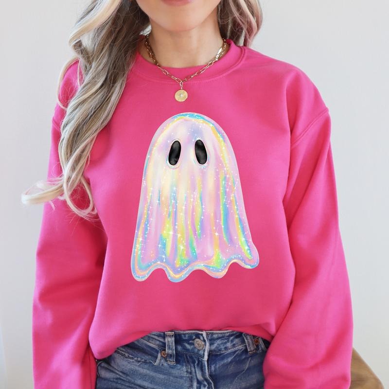 Halloween Shimmering Ghost Casual Sweatshirt