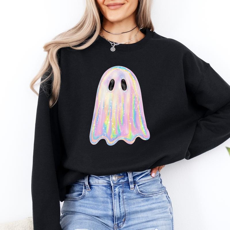 Halloween Shimmering Ghost Casual Sweatshirt